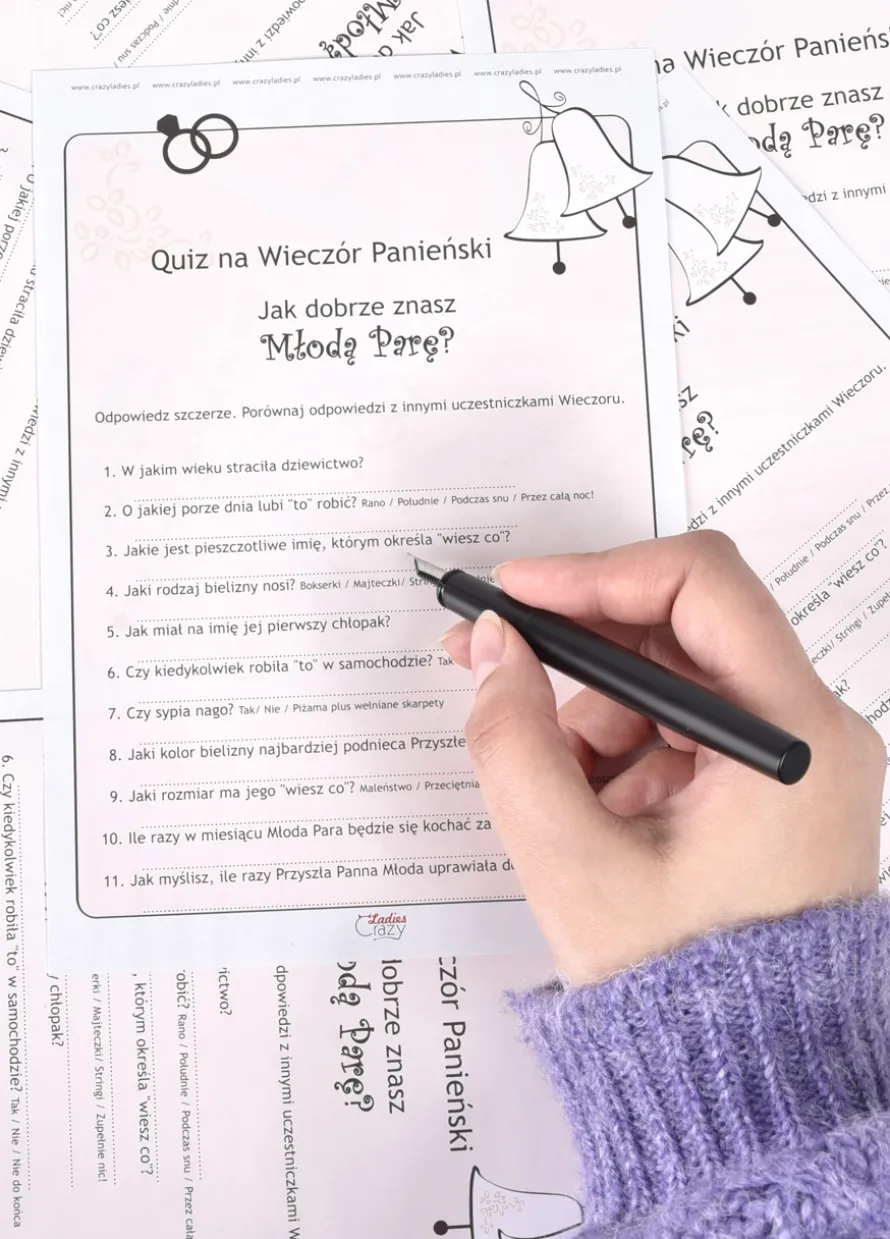 Quiz na WIECZÓR PANIEŃSKI zabawa