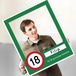 Ramka na zdjęcia na 18 urodziny ZNAK 18