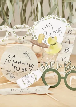Rekwizyty do fotobudki BOTANICAL gadżety na baby shower (10szt.)