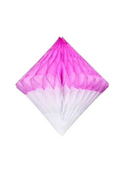 Rozeta papierowa DIAMENT różowo-biała 10cm