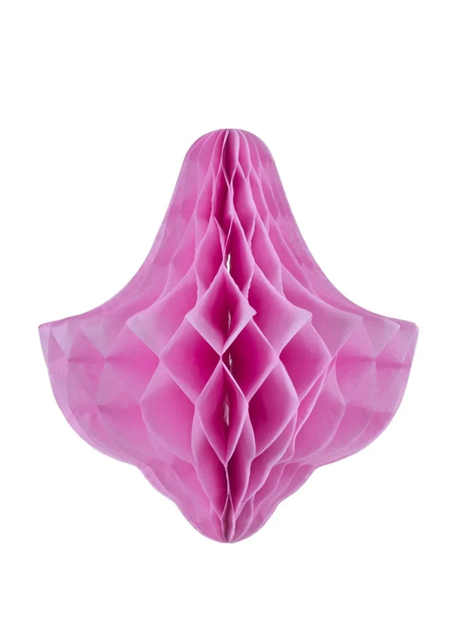 Rozeta papierowa DZWONECZEK różowa 20cm