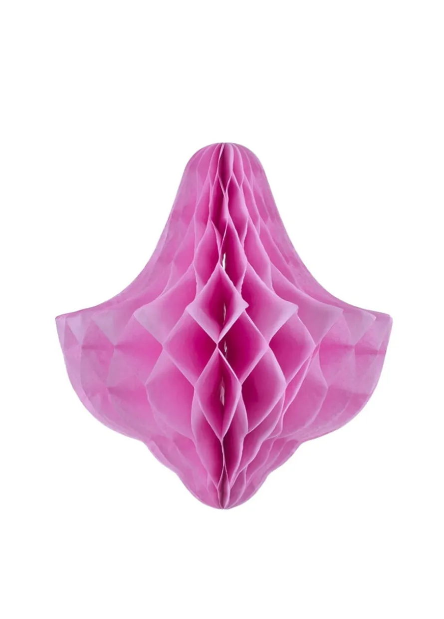 Rozeta papierowa DZWONECZEK różowa 10cm