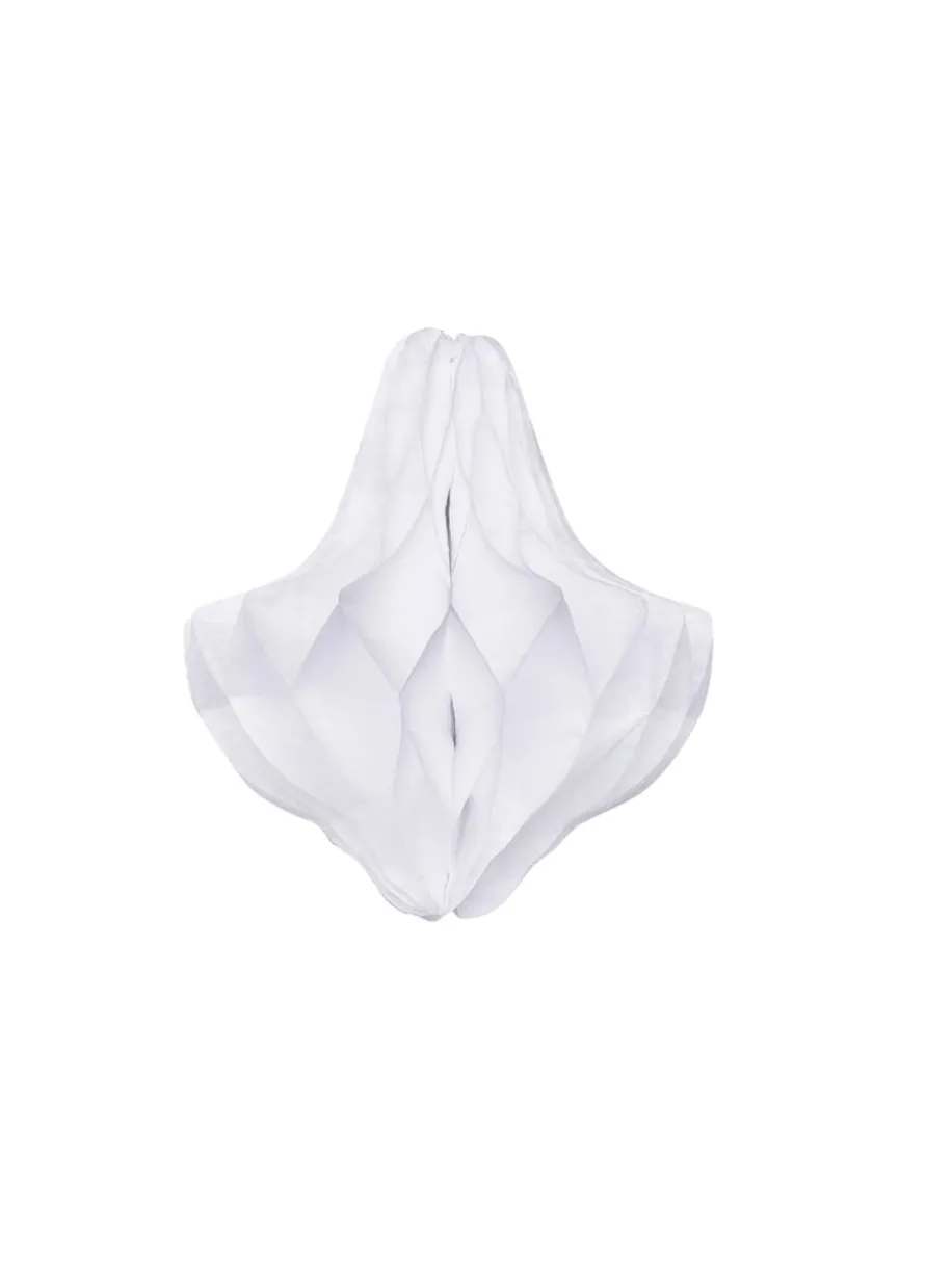 Rozeta papierowa DZWONECZEK biała 10cm