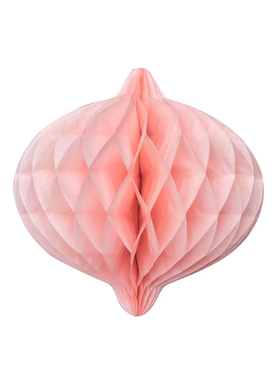 Rozeta papierowa HONEYCOMB łososiowa 20cm
