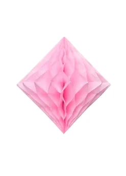 Rozety papierowe DIAMENT różowa 20cm (3szt.)