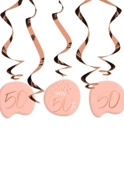 Serpentyna urodzinowa 50 URODZINY Elegant Blush (5szt.)