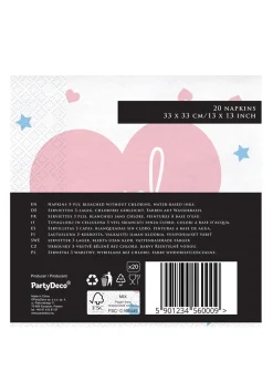 Serwetki baby shower BOY OR GIRL? 33cm (20szt.)