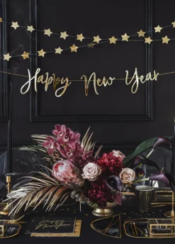 Serwetki sylwestrowe HAPPY NEW YEAR czarne (20szt.)