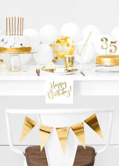 Serwetki urodzinowe HAPPY BIRTHDAY złote 33cm (20szt.)