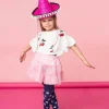 Sombrero dziecięce z pomponikami różowe