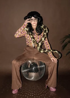 Spodnie damskie DISCO brązowe