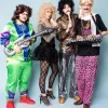 Spodnie DISCO srebrne męskie dzwony - M/L
