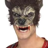 Straszna maska halloweenowa WILKOŁAK brązowa