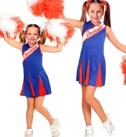 Strój CHEERLEADERKI niebiesko-czerwony