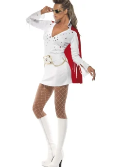 Strój damski ELVIS Viva Las Vegas biały - S