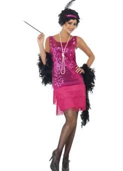 Strój FLAPPER sukienka charleston różowa