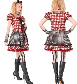 Strój na Halloween damski LALKA HARLEQUIN
