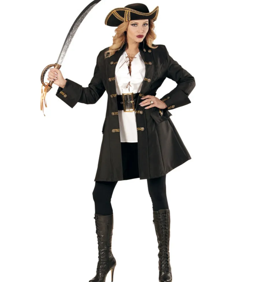 Strój piracki damski KAPITAN PIRATÓW płaszcz