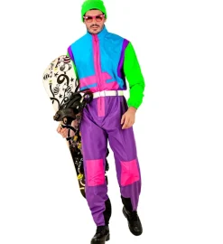 Strój snowboardzisty NEON kombinezon lata 80