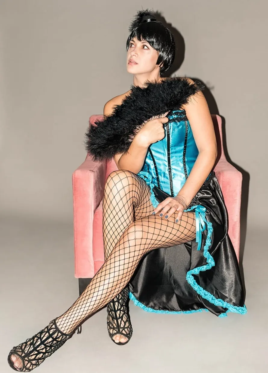 Strój TANCERKA BURLESKI niebieski