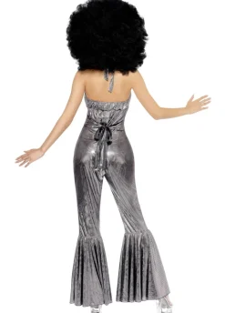 Strój w stylu lat 70 DISCO DIVA srebrny
