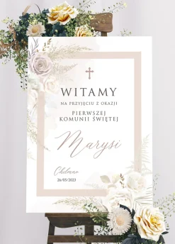 Tablica powitalna dla gości NA KOMUNIĘ
