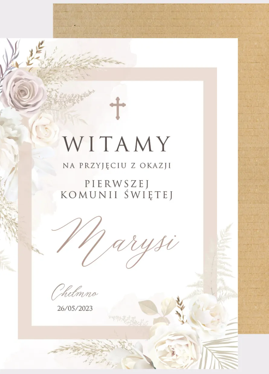 Tablica powitalna dla gości NA KOMUNIĘ