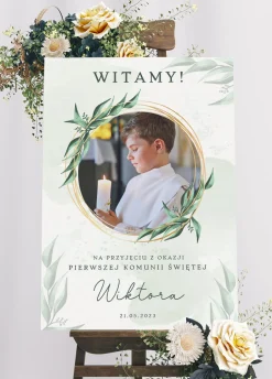 Tablica powitalna NA KOMUNIĘ ŚWIĘTĄ