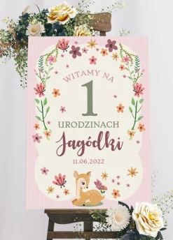 Tablica powitalna na roczek MAŁA SARENKA