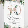 Tablica powitalna na 50 urodziny KWIATY personalizowana