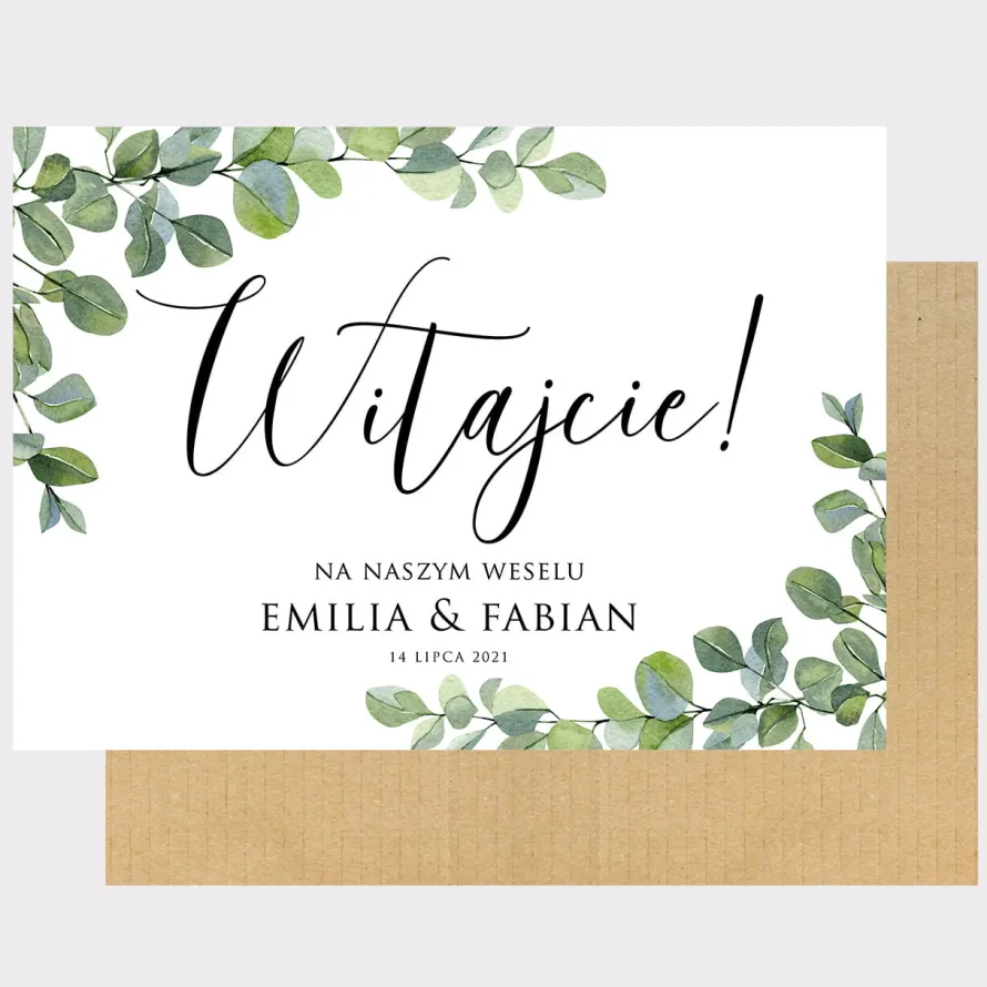 Tablica powitalna WESELE boho personalizowana