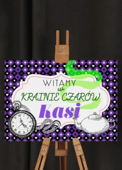 Tablica powitalna W STYLU ALICJI Z KRAINY CZARÓW