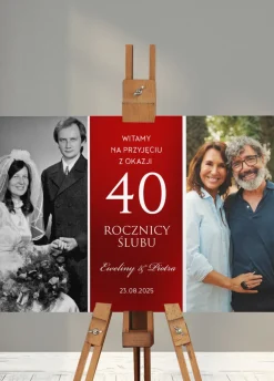 Tablica powitalna ze zdjęciem RUBINOWE GODY