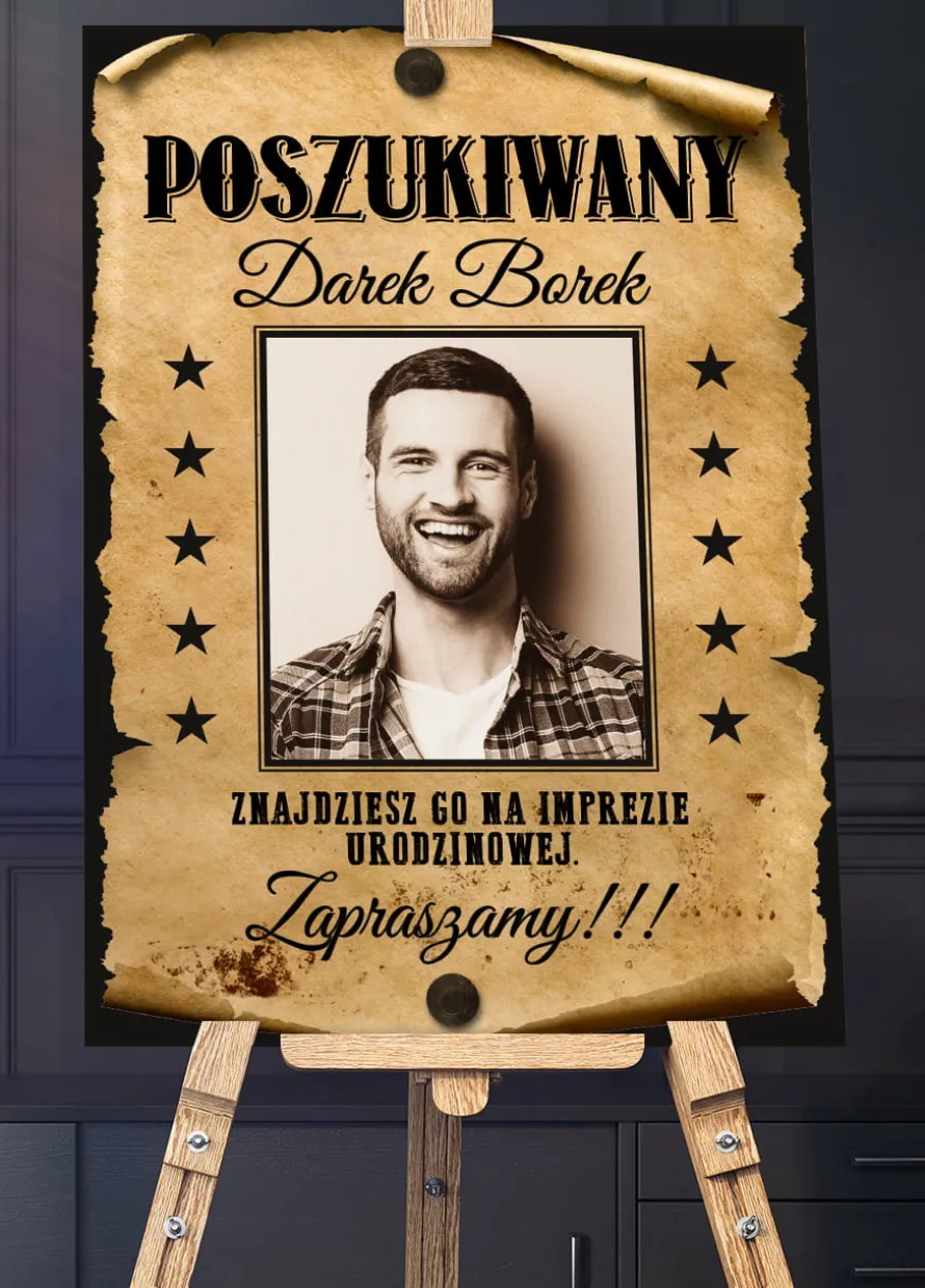 Tablica powitalna ze zdjęciem DZIKI ZACHÓD na urodziny