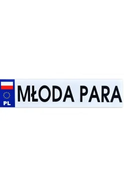 Tablica rejestracyjna ślubna MŁODA PARA (1szt.)