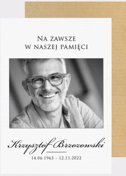 Tablica ze zdjęciem pogrzebowym