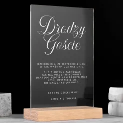 Tabliczka informacyjna KSIĘGA GOŚCI statuetka plexi