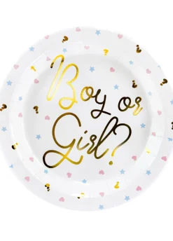 Talerzyki baby shower BOY OR GIRL? 23cm (6szt.)