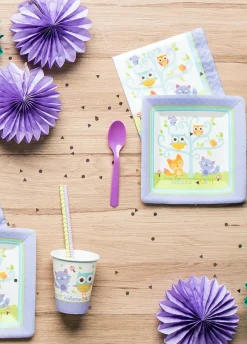 Talerzyki Baby Shower LEŚNE ZWIERZĄTKA duże 26cm (8szt)