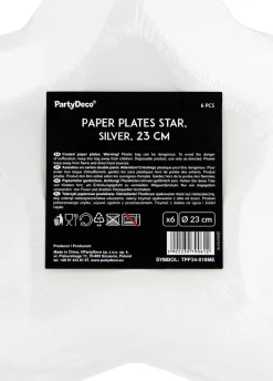 Talerzyki jednorazowe srebrne GWIAZDKA 23cm (6szt.)