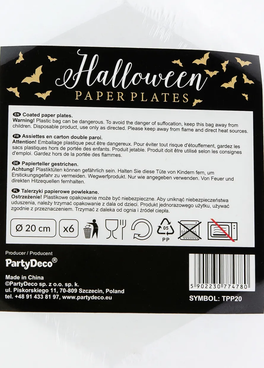 Talerzyki na Halloween CUKIEREK ALBO PSIKUS 20cm (6szt.)