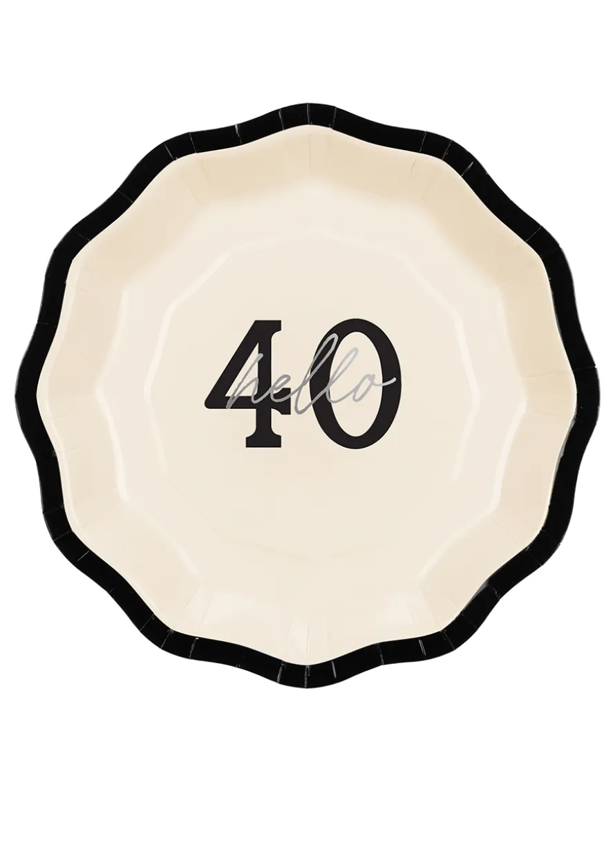 Talerzyki na 40 urodziny HELLO 40 (6szt.)