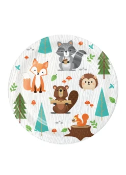 Talerzyki papierowe dla dzieci LEŚNE ZWIERZĘTA 18cm (8szt.)