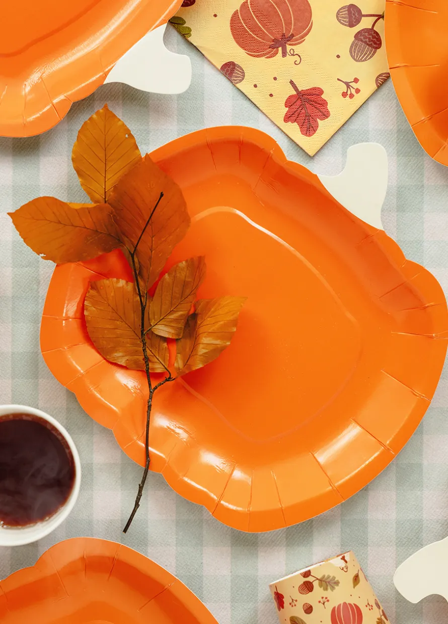 Talerzyki papierowe DYNIA talerzyki halloweenowe