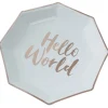 Talerzyki papierowe na Baby Shower HELLO WORLD 23cm (8szt.)
