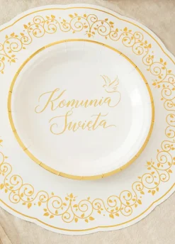 Talerzyki papierowe na komunię (6szt.)