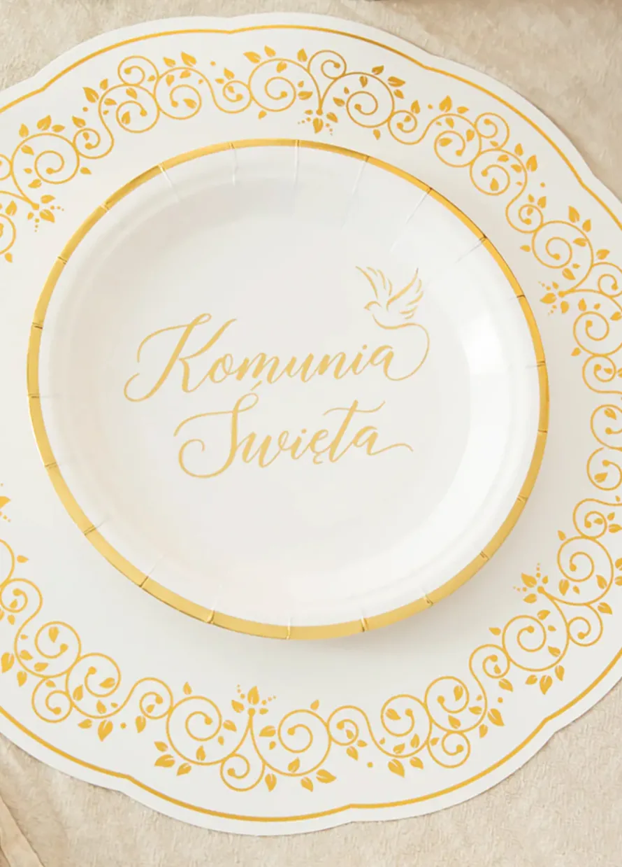 Talerzyki papierowe na komunię (6szt.)