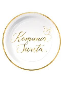 Talerzyki papierowe na komunię (6szt.)