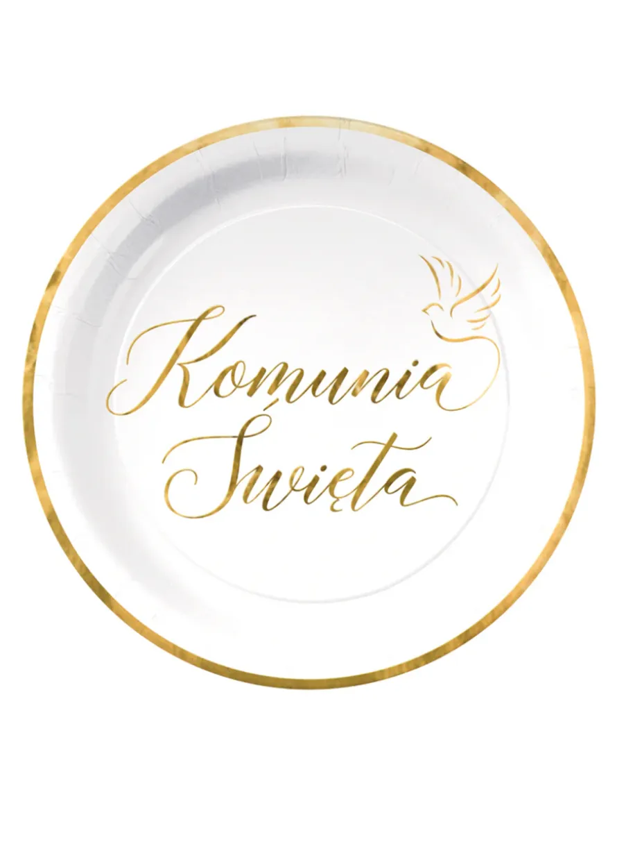 Talerzyki papierowe na komunię (6szt.)