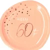 Talerzyki papierowe na 60 urodziny ELEGANT BLUSH (8 szt.)